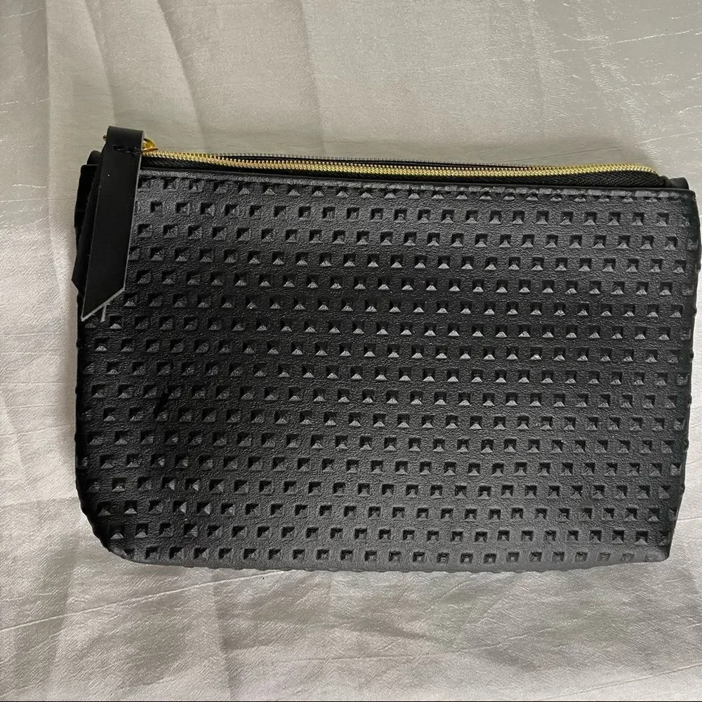 NWOT Ipsy 2 bags, Black Gold September 2016 Glamazon Bag & Black Studded Dead